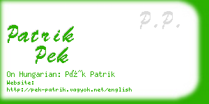 patrik pek business card